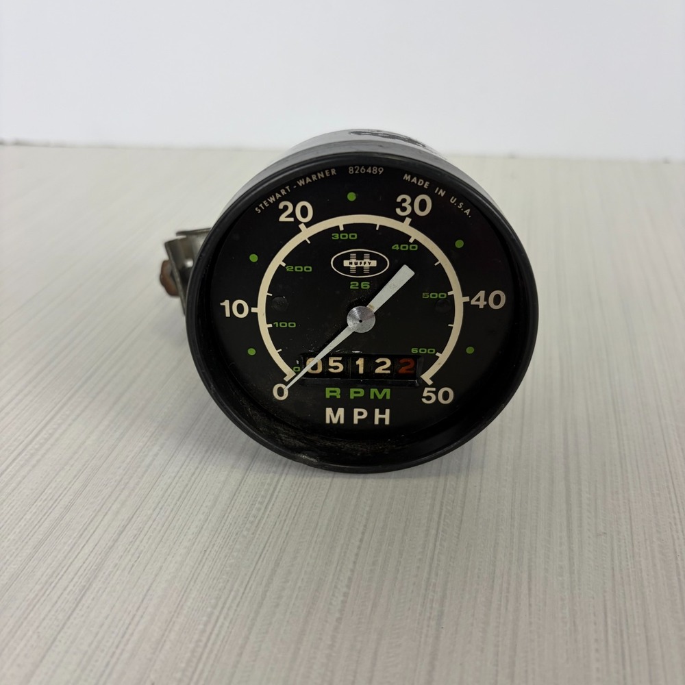 Vintage Stewart Warner 826489 Huffy Round Black Bicycle Bike SPEEDOMETER